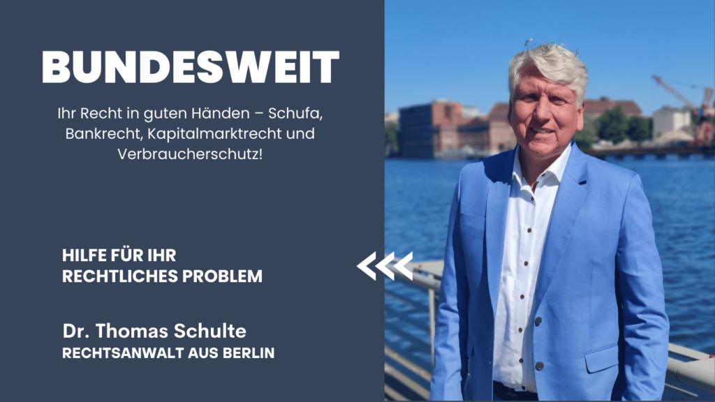 Dr. Thomas Schulte - Rechtsanwalt für Bankrecht und Schufarecht