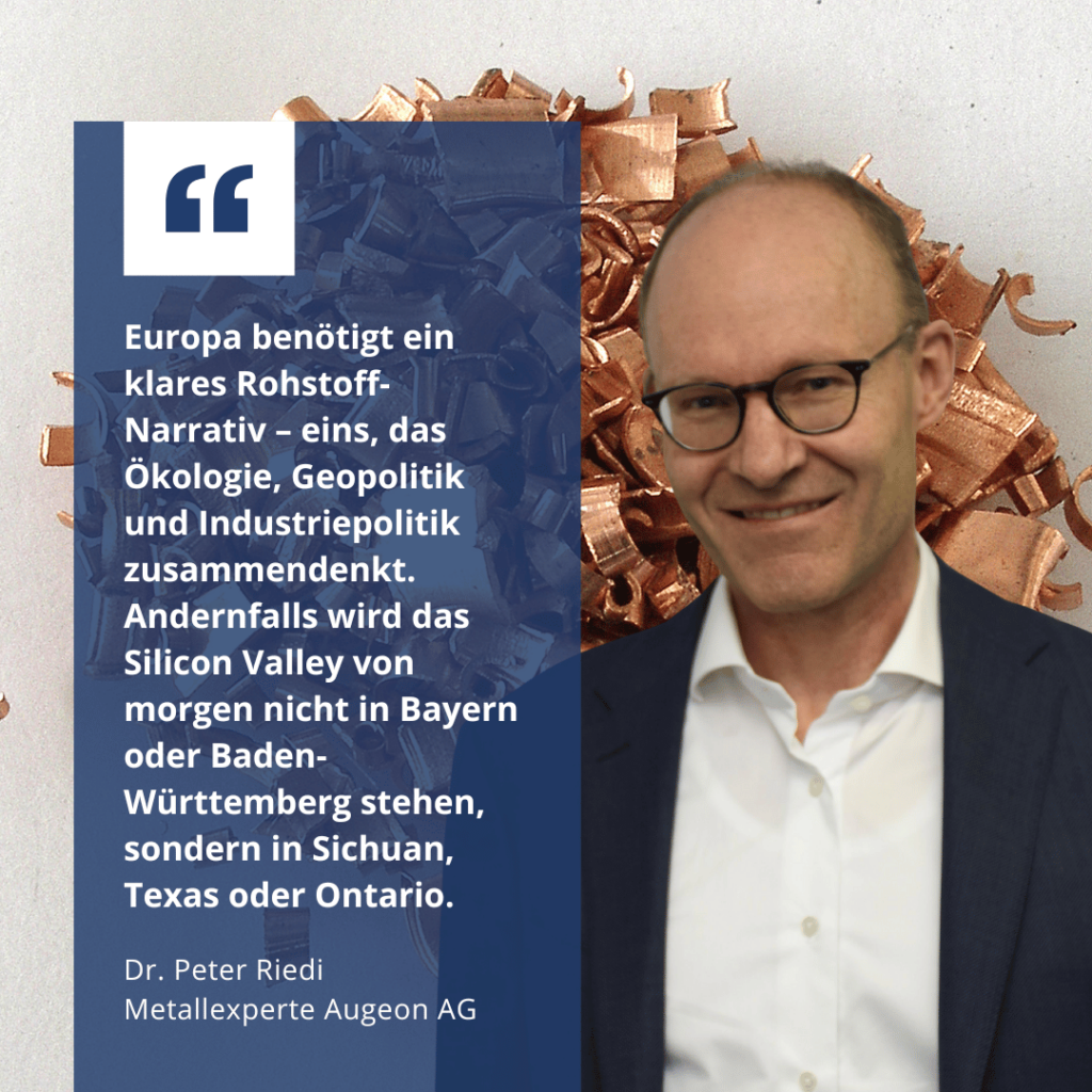 Metall Strategie für Deutschland - Dr Peter Riedi von der Augeon AG