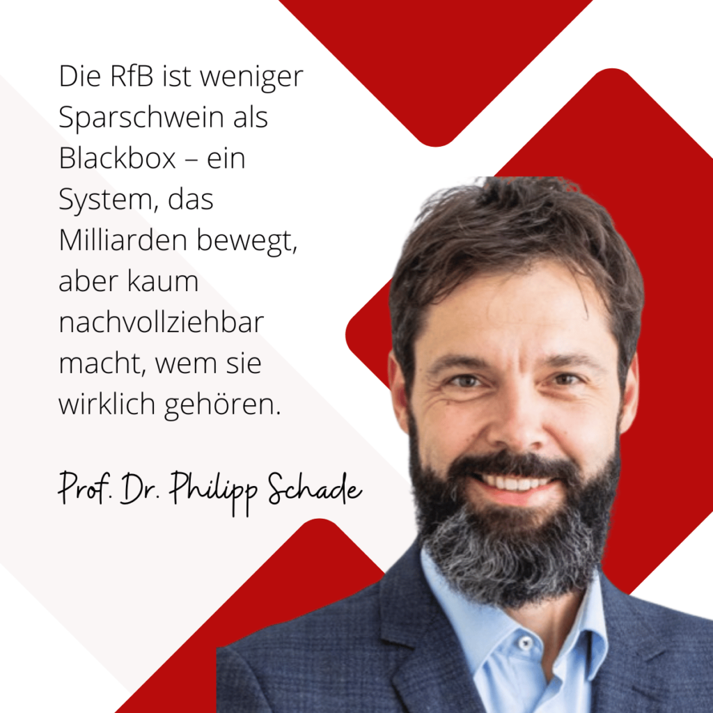 Die RfB ist eine Blackbox und keinSparschwein - Prof. Schade